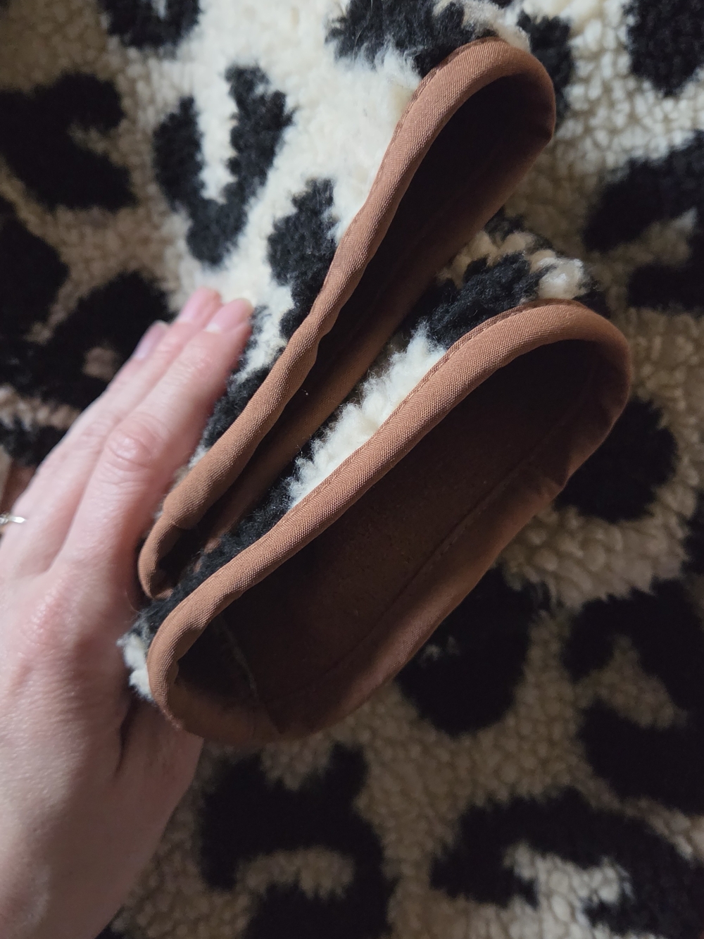 Leopard Print Sherpa Jacket - Cream & Black - Picture 3 of 7